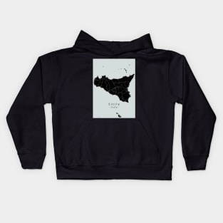 Sicily Italy Island Map dark Kids Hoodie